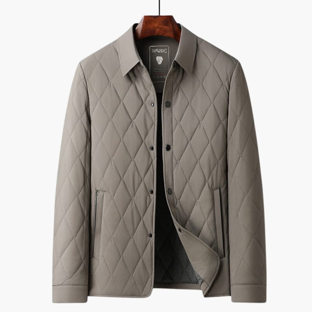 Warm Padded Men's Coat with Collar