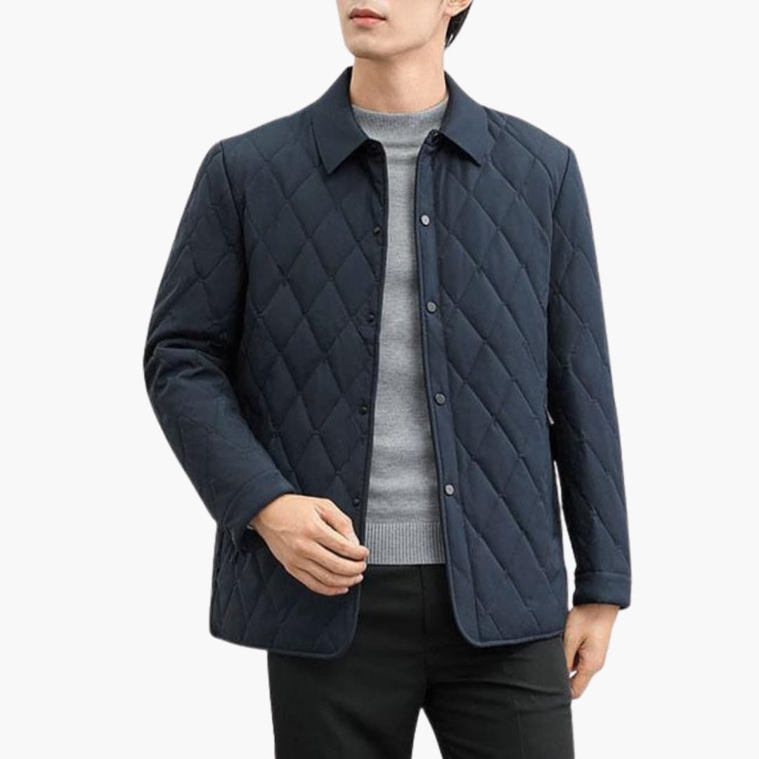 Warm Padded Men's Coat with Collar