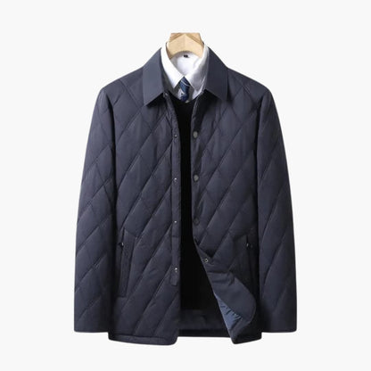 Warm Padded Men's Coat with Stand Collar