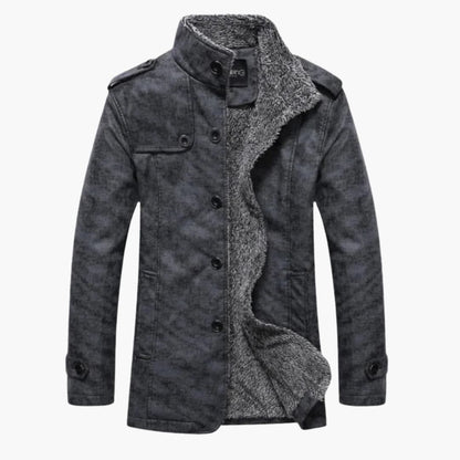 Warm Mens Parka Coat with Pockets - Olytrend