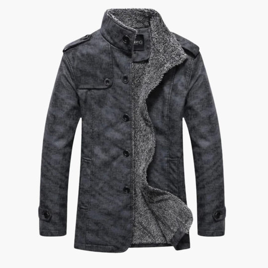 Warm Mens Parka Coat with Pockets - Olytrend