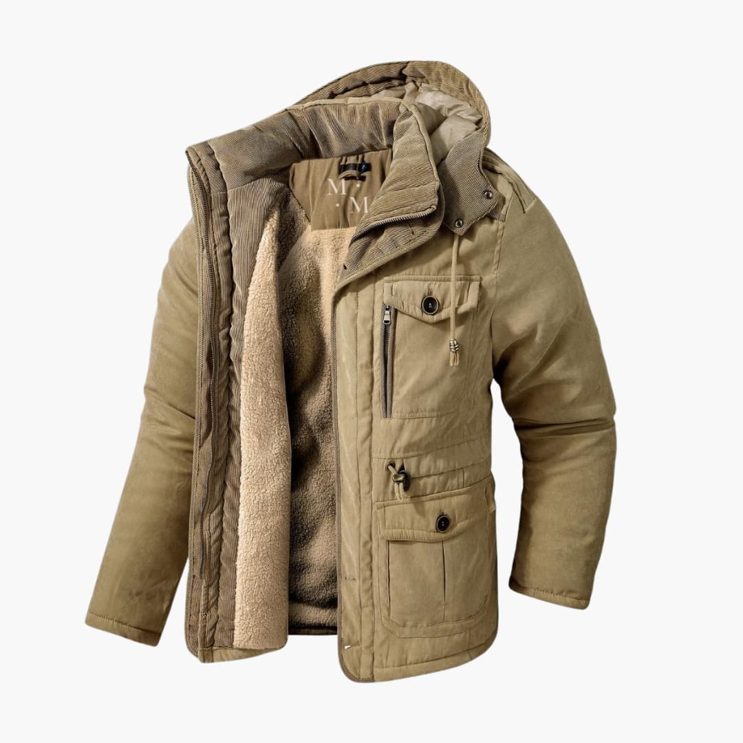 Warm Waterproof Parka with Zip and Multiple Pockets - Olytrend