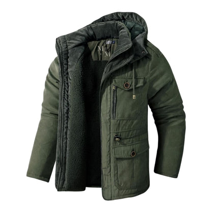 Warm Waterproof Men's Parka Jacket with Hood