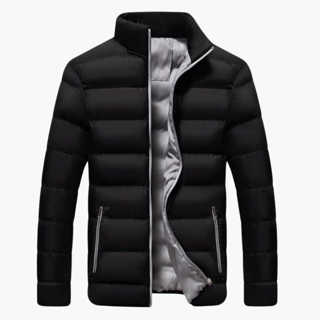 Warm Mens Parka Coat with High Neck