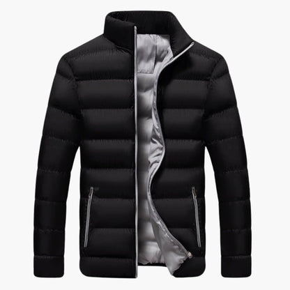 Warm Mens Parka Coat with High Neck