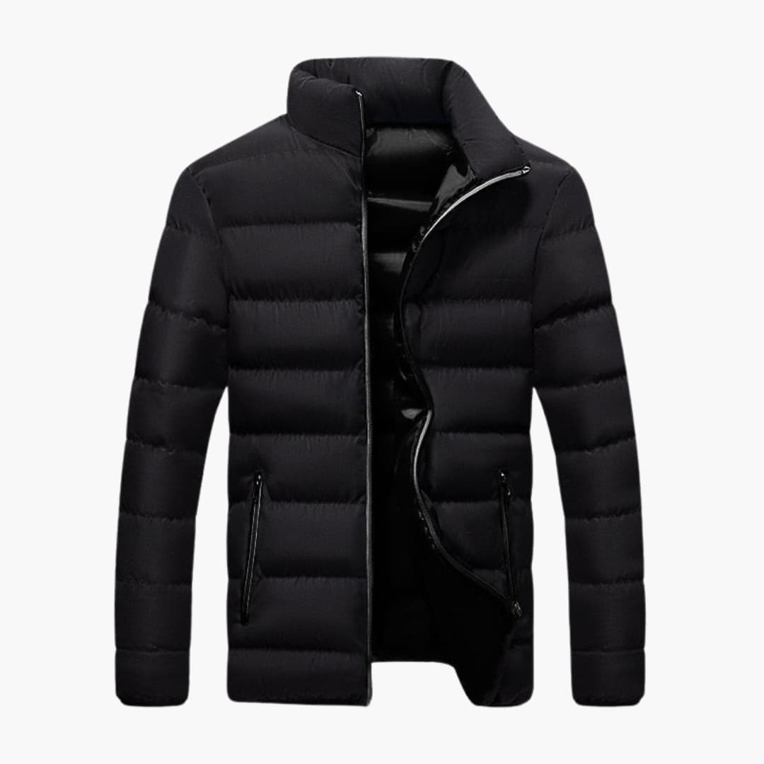 Warm Mens Parka Coat with High Neck