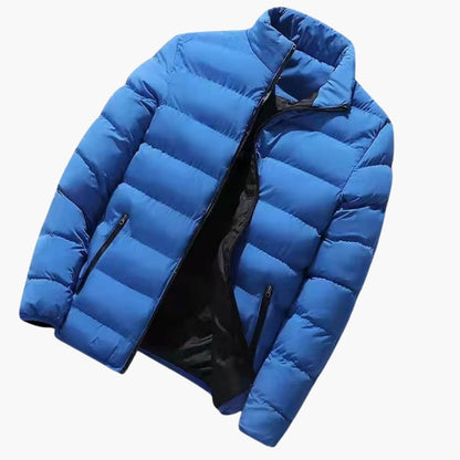 Warm Mens Parka Coat with High Neck