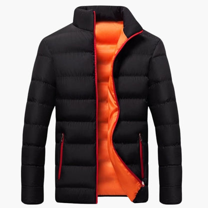 Warm Mens Parka Coat with High Neck