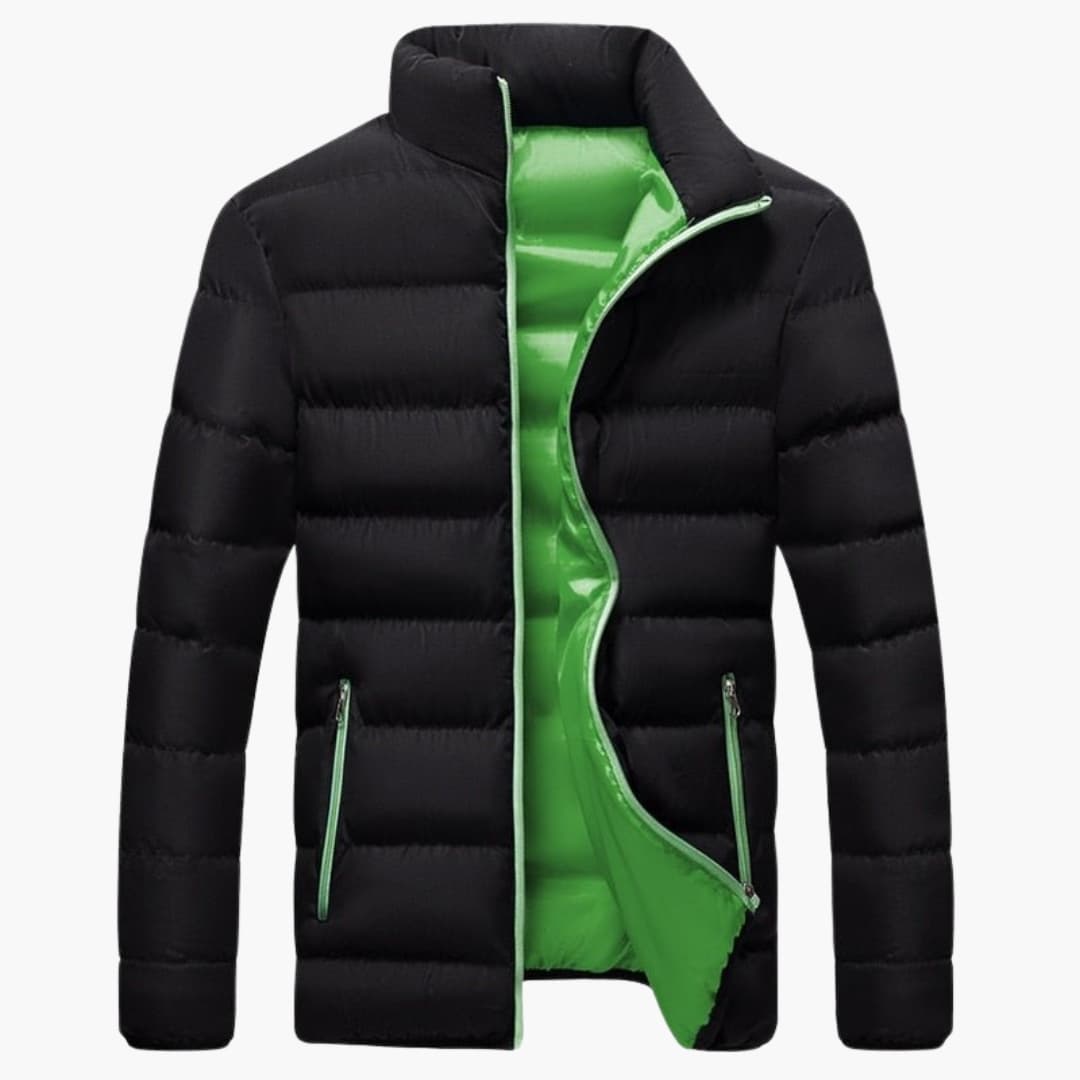 Warm Mens Parka Coat with High Neck