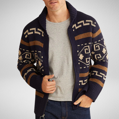 Warm men's cardigan for autumn and winter