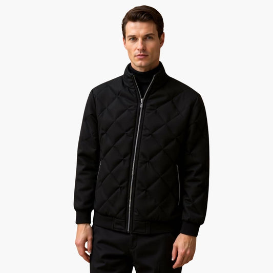 Warm Quilted Mens Zip Up Jacket - Olytrend