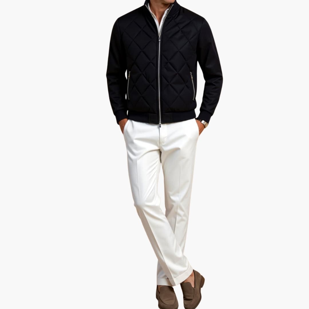 Warm Quilted Mens Zip Up Jacket