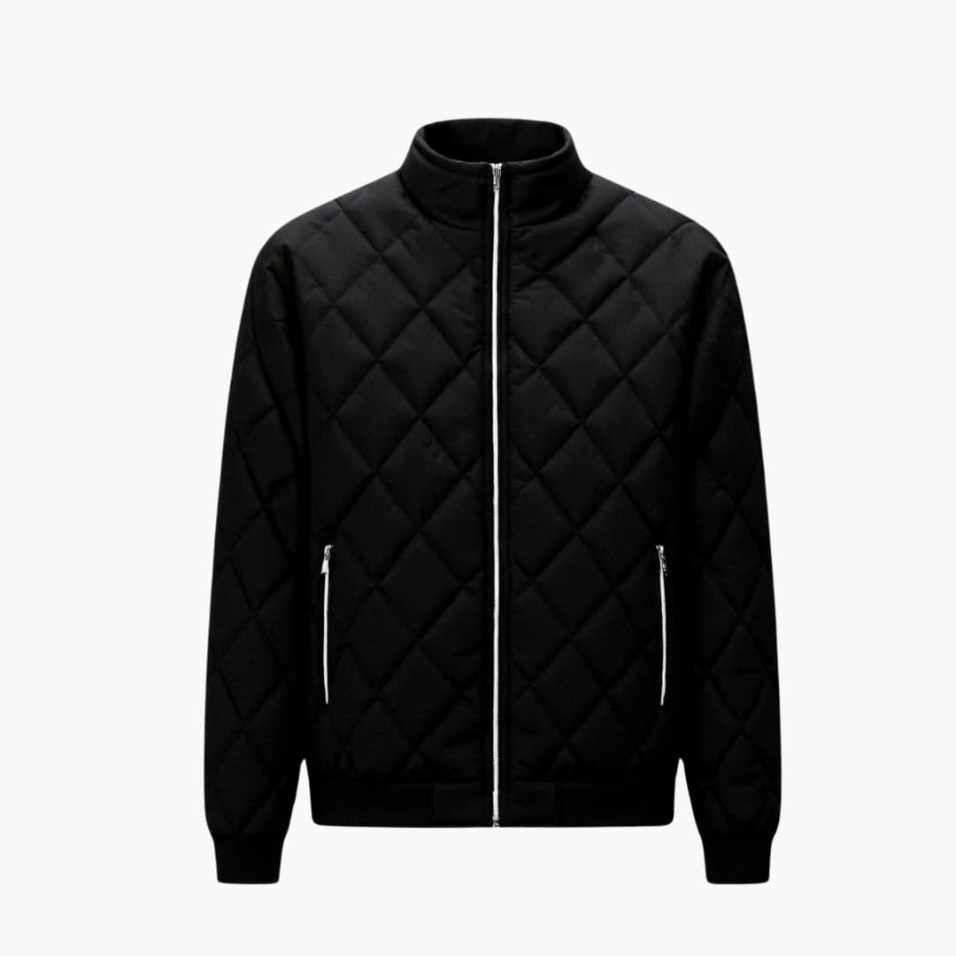 Warm Quilted Mens Zip Up Jacket