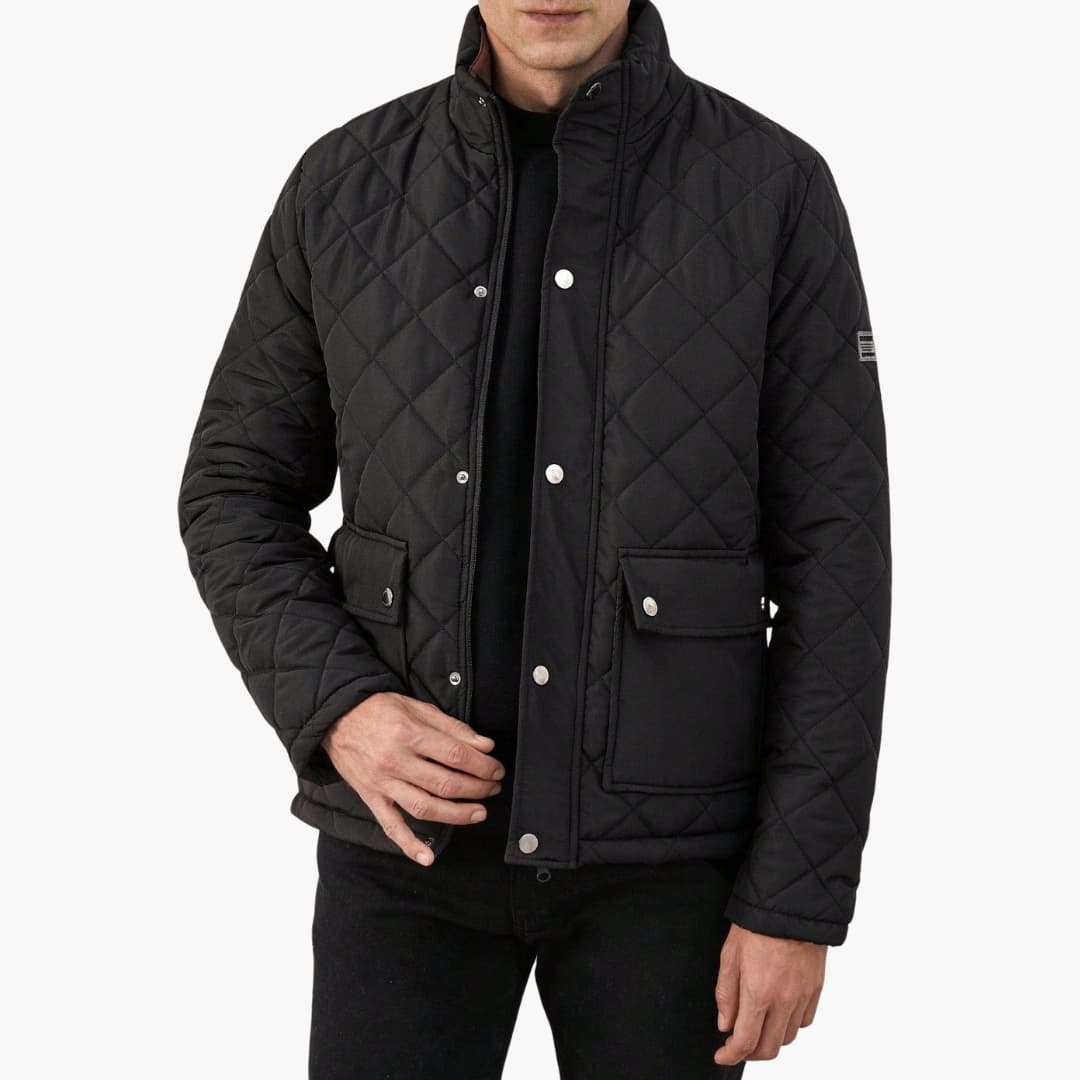 Warm Padded Men's Snap Jacket - Olytrend