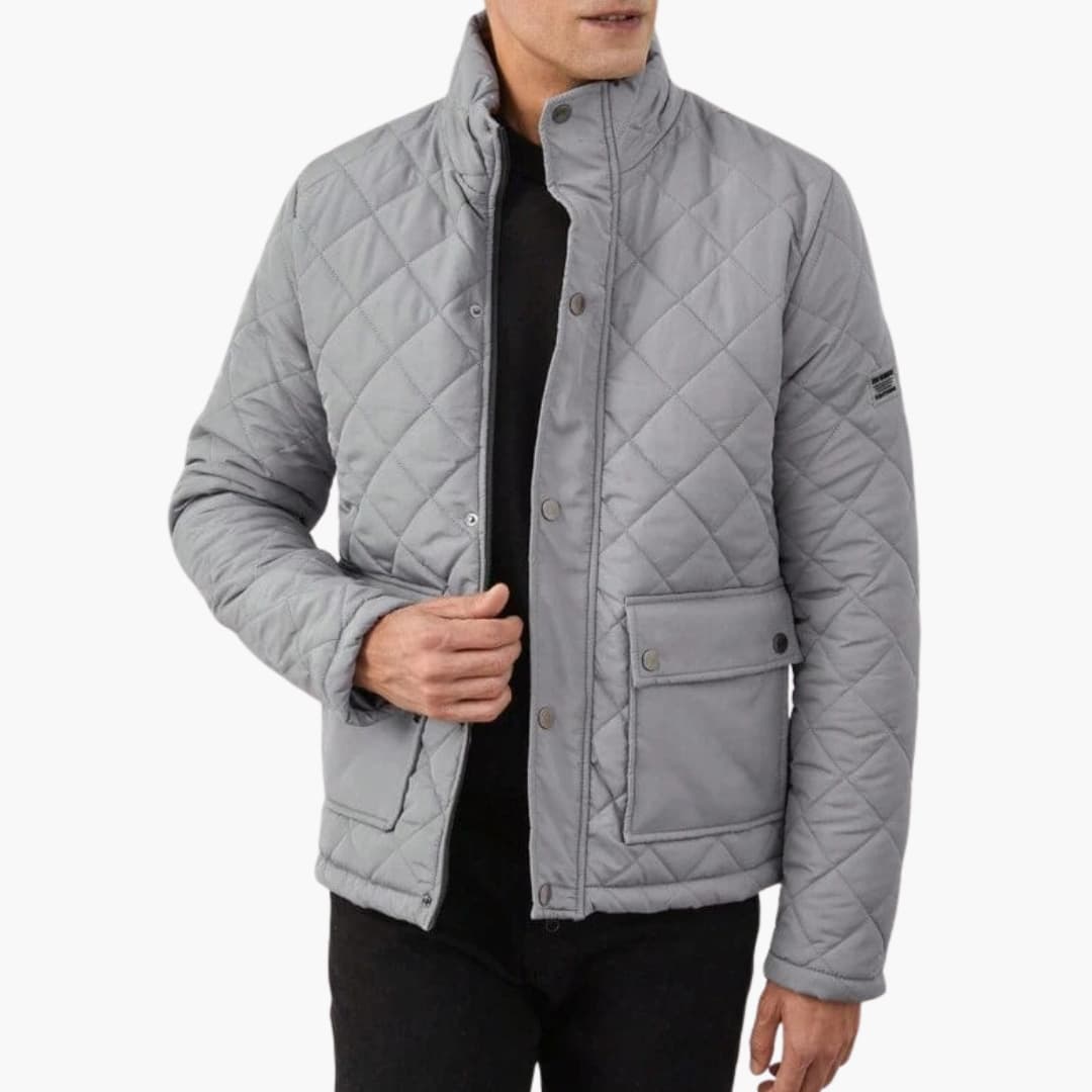 Warm Padded Men's Snap Jacket