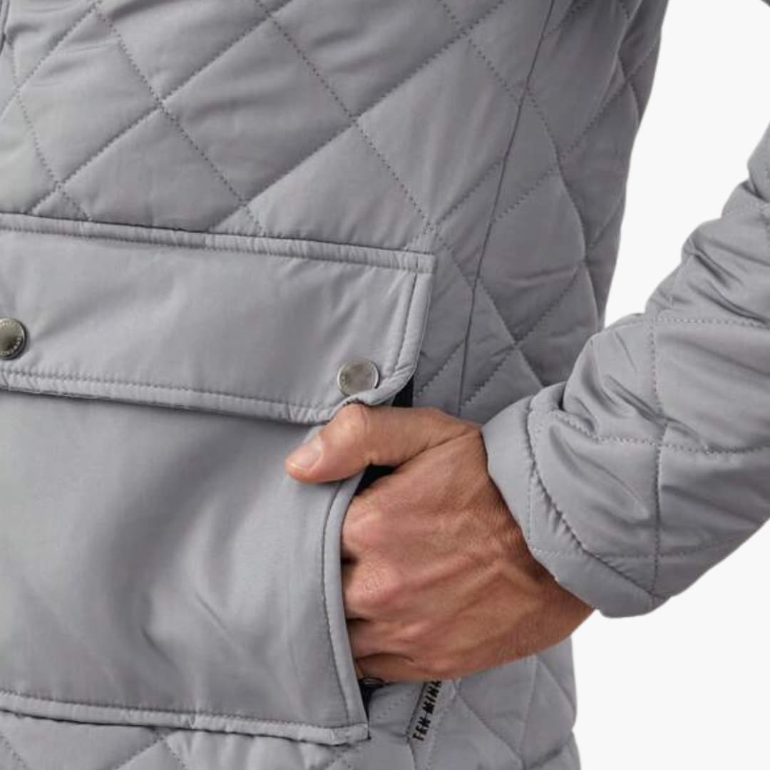 Warm Padded Men's Snap Jacket