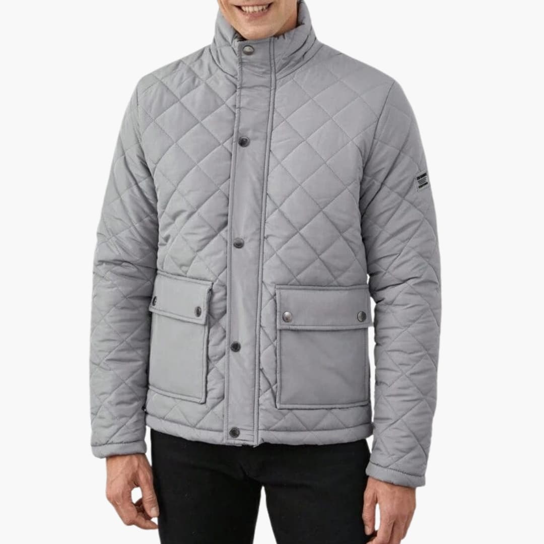Warm Padded Men's Snap Jacket