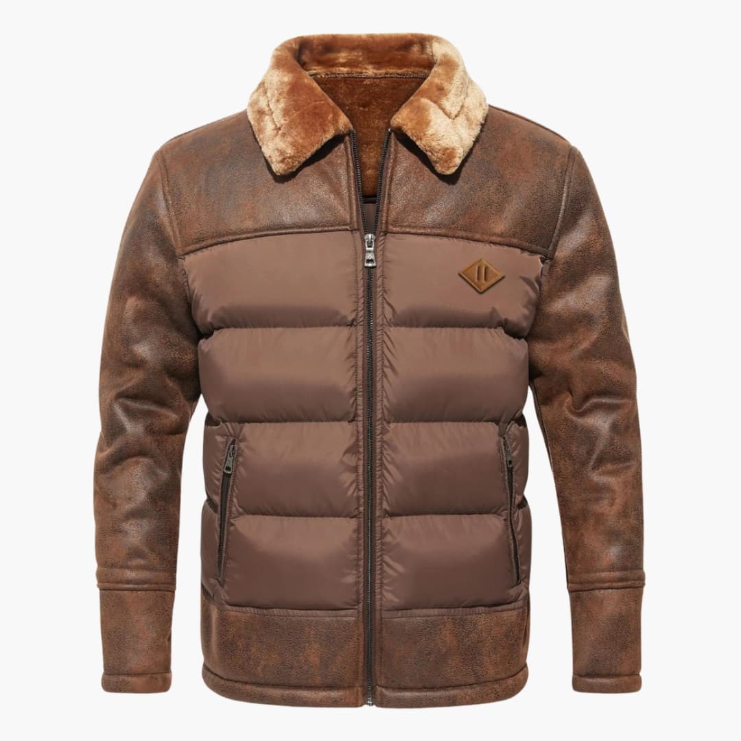 Warm Padded Parka with Faux Fur Trim