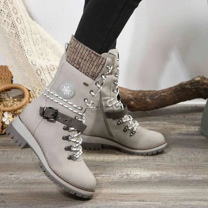 Warm and Stylish Women's High Heel Snow Boots