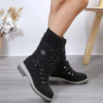 Warm and Stylish Women's High Heel Snow Boots