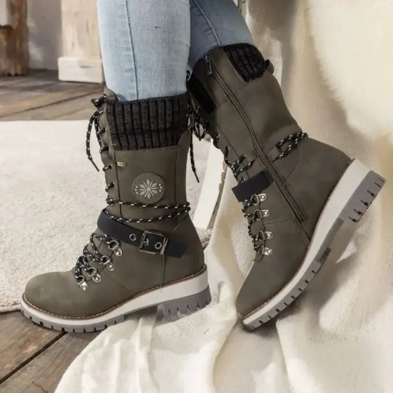 Warm and Stylish Women's High Heel Snow Boots