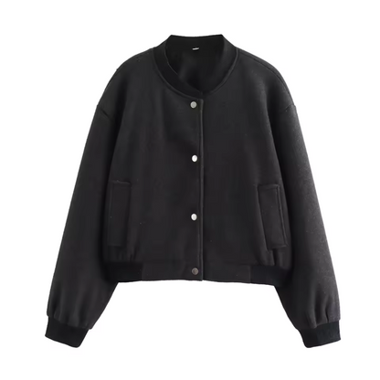 Women's Casual Short Zip Jacket with Pockets