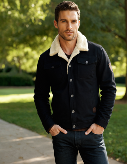 Warm Waterproof Men's Fleece Lined Winter Jacket