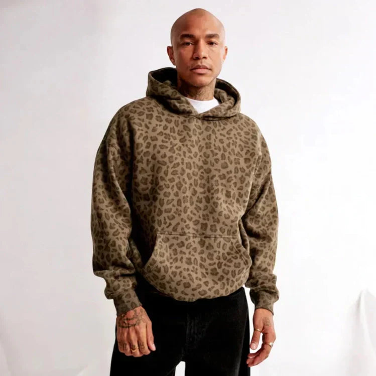 Unisex leopard hoodie sweatshirt