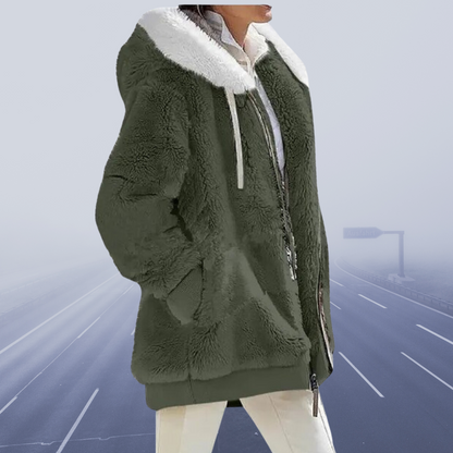 Women's oversized, cozy, warm teddy winter jacket