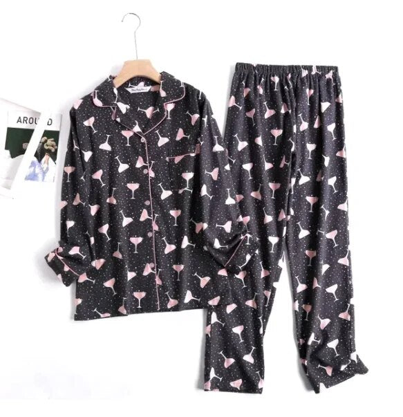 Women's vibrant patterned pajama set, comfortable and two-piece
