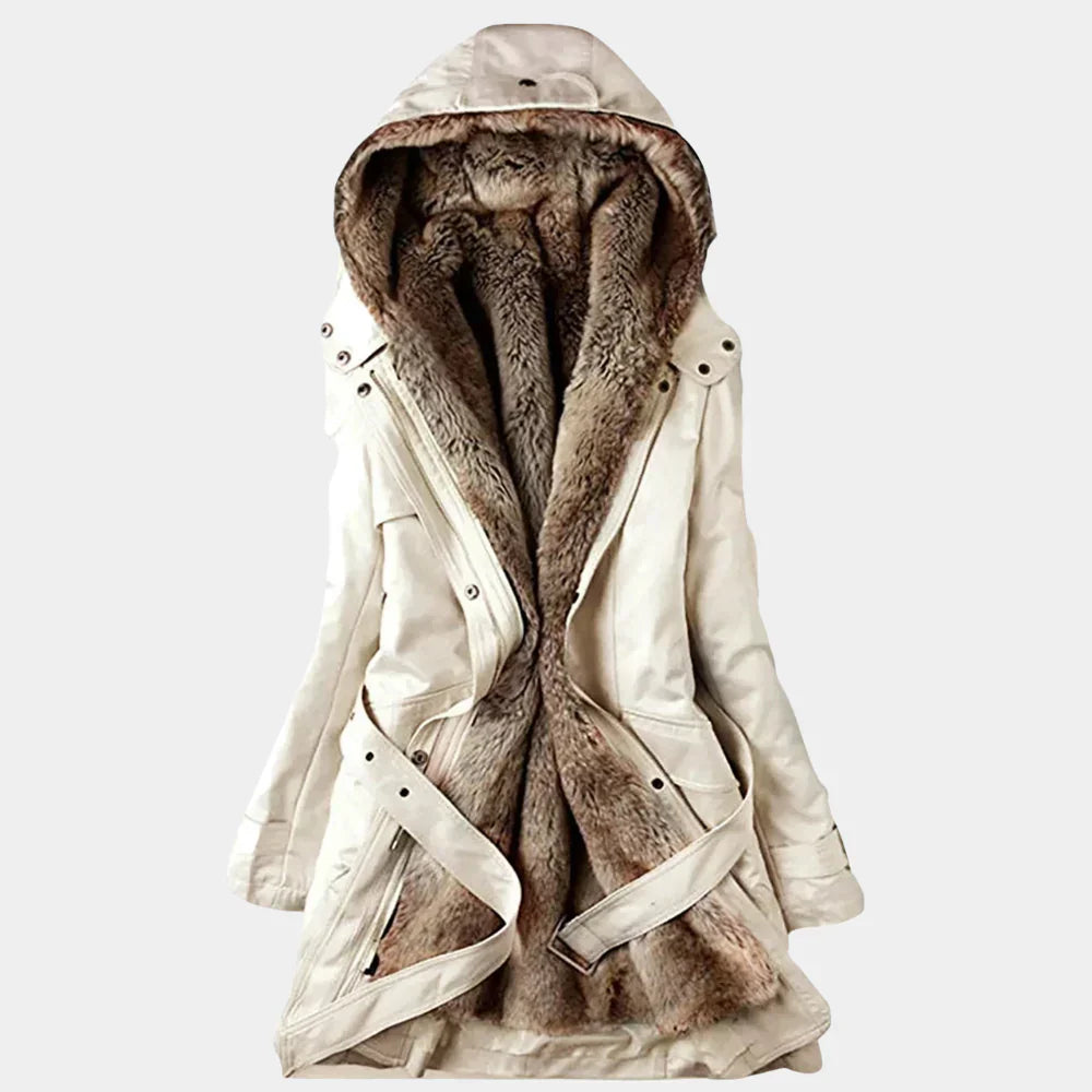 Warm Women's Winter Coat with Faux Fur Inside