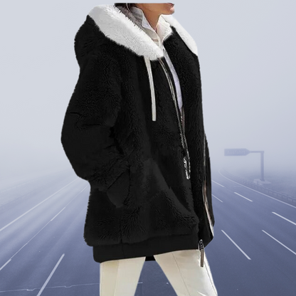 Women's oversized, cozy, warm teddy winter jacket