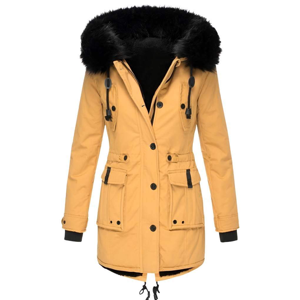 Warm Women's Parka Jacket with Hood