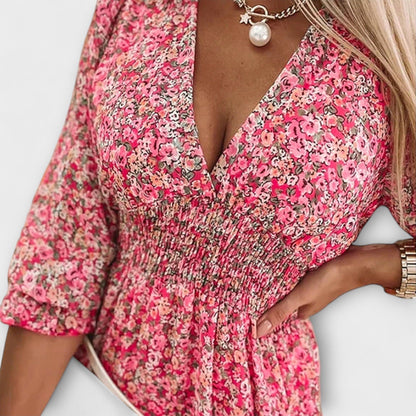 Beautiful Ruffle Sleeve Women's Floral Dress