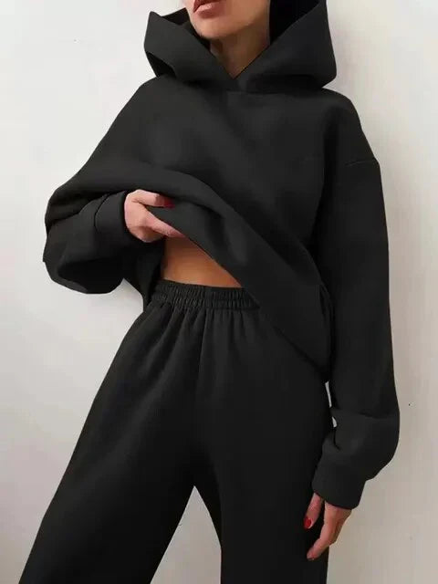 Women's indigo hoodie and sweatpants set