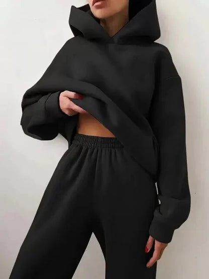 Women's indigo hoodie and sweatpants set