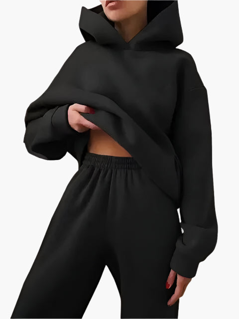 Women's Hoodie & Jogging Pants Set – Comfortable Winter Lounge Suit for Everyday and Leisure
