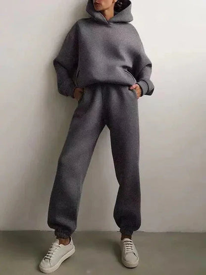 Women's indigo hoodie and sweatpants set