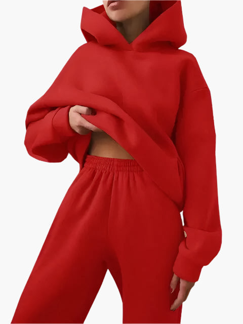 Women's Hoodie & Jogging Pants Set – Comfortable Winter Lounge Suit for Everyday and Leisure