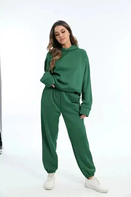 Women's indigo hoodie and sweatpants set