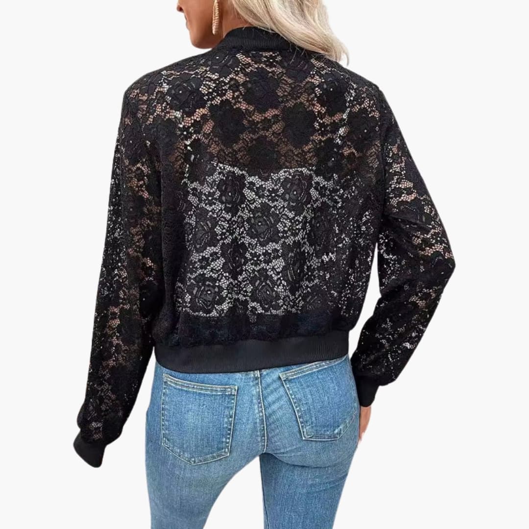 Women's Delicate Lace Bomber Jacket