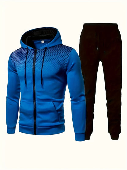 Casual men's tracksuit with hood