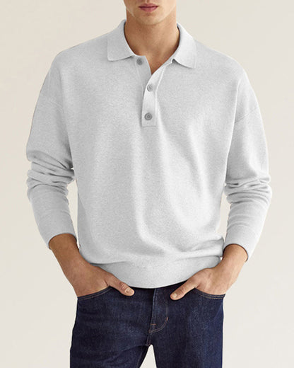 Casual men's long-sleeve shirt with button-down collar