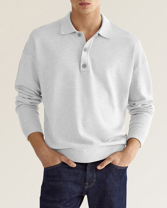 Casual men's long-sleeve shirt with button-down collar
