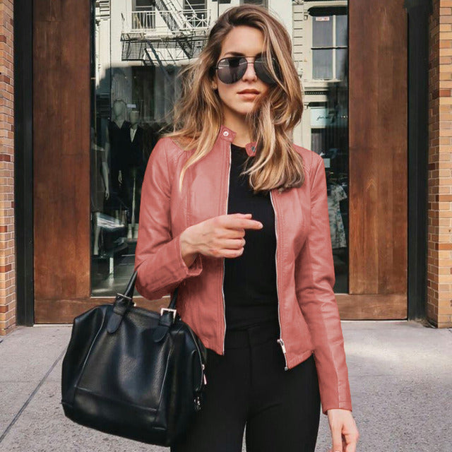 Women's stand-up collar jacket | With zipper