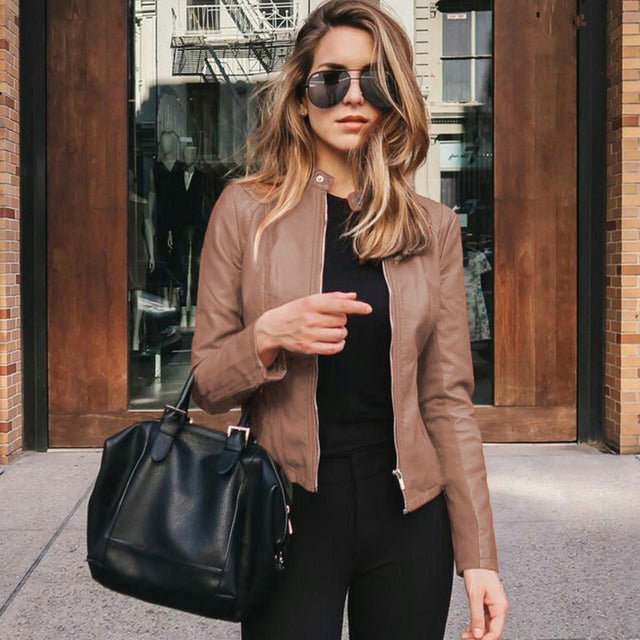 Women's stand-up collar jacket | With zipper