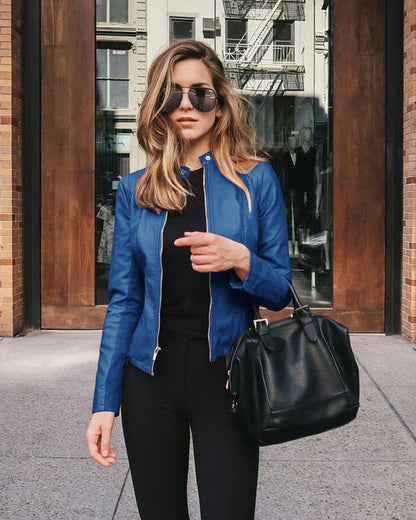 Women's stand-up collar jacket | With zipper
