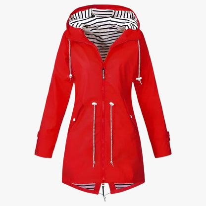 Beatrice | Waterproof parka - adjustable fit with striped hood lining
