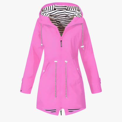 Beatrice | Waterproof parka - adjustable fit with striped hood lining