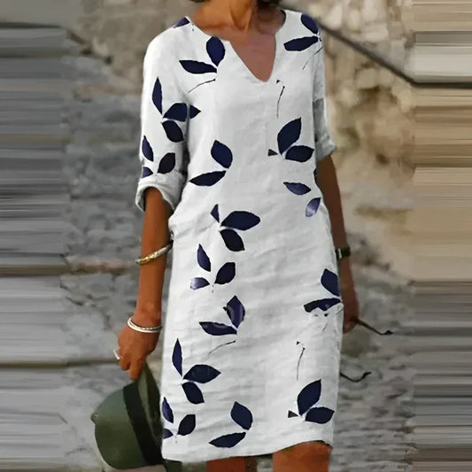 Women's Mavis Summer Dress: A Gorgeous Leaf-Print Design